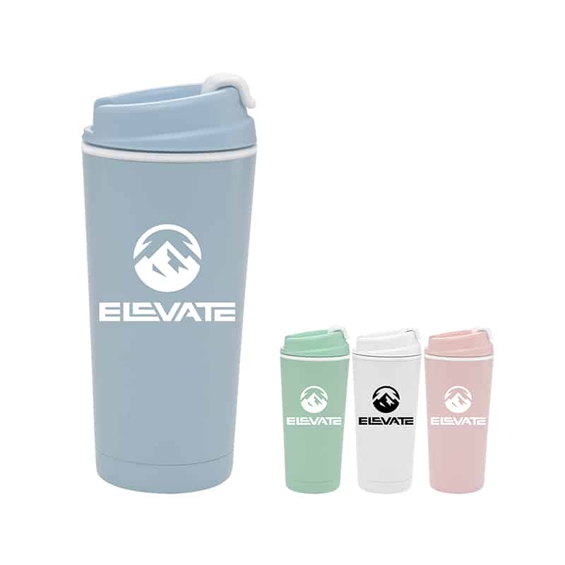 Custom 20 oz pastel travel mugs with logo imprint for bulk orders