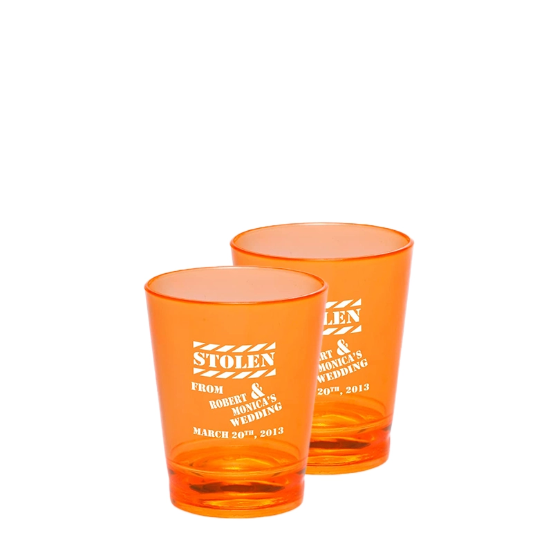 1.5 oz. Orange Plastic Shot Glass