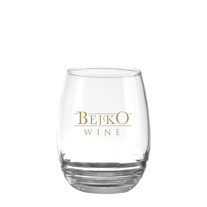 custom Vina stemless wine glasses bulk 11 oz with printed design and logo
