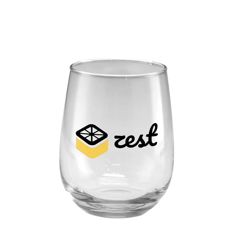 custom 17 oz Vina stemless wine glasses bulk with personalized imprint