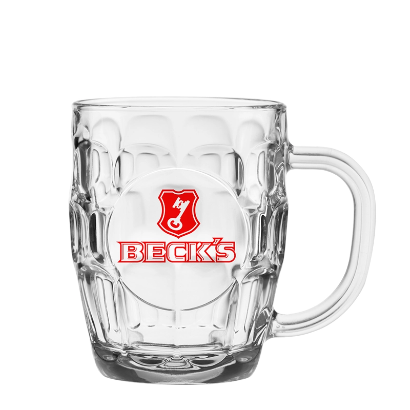 custom Britannia 20 oz glass mugs bulk with etched brewery logo