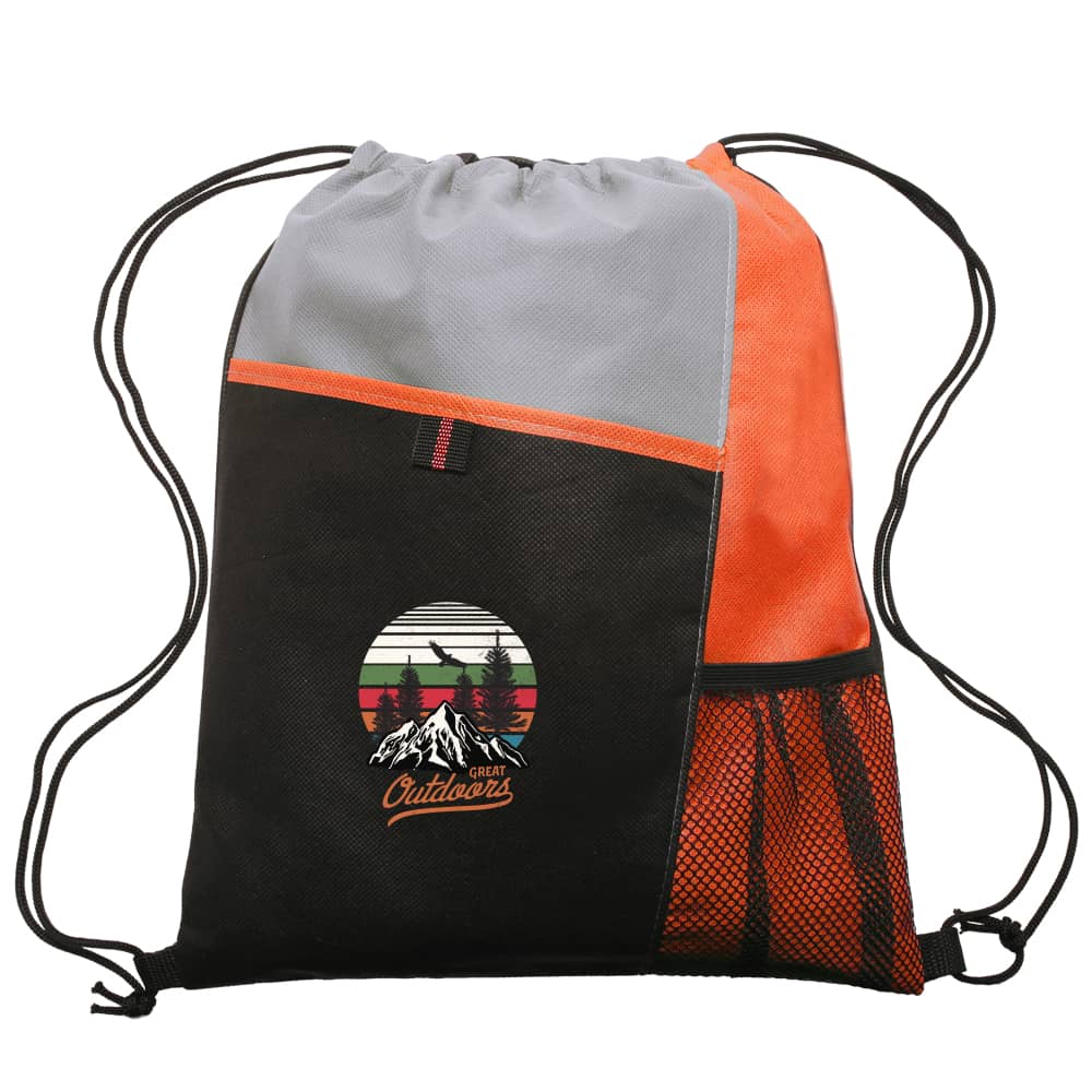 Custom Low as 12 Pieces - Drawstring Backpack w/Mesh Pocket 4 Low as 12 Pieces - Drawstring Backpack w/Mesh Pocket - Image 4