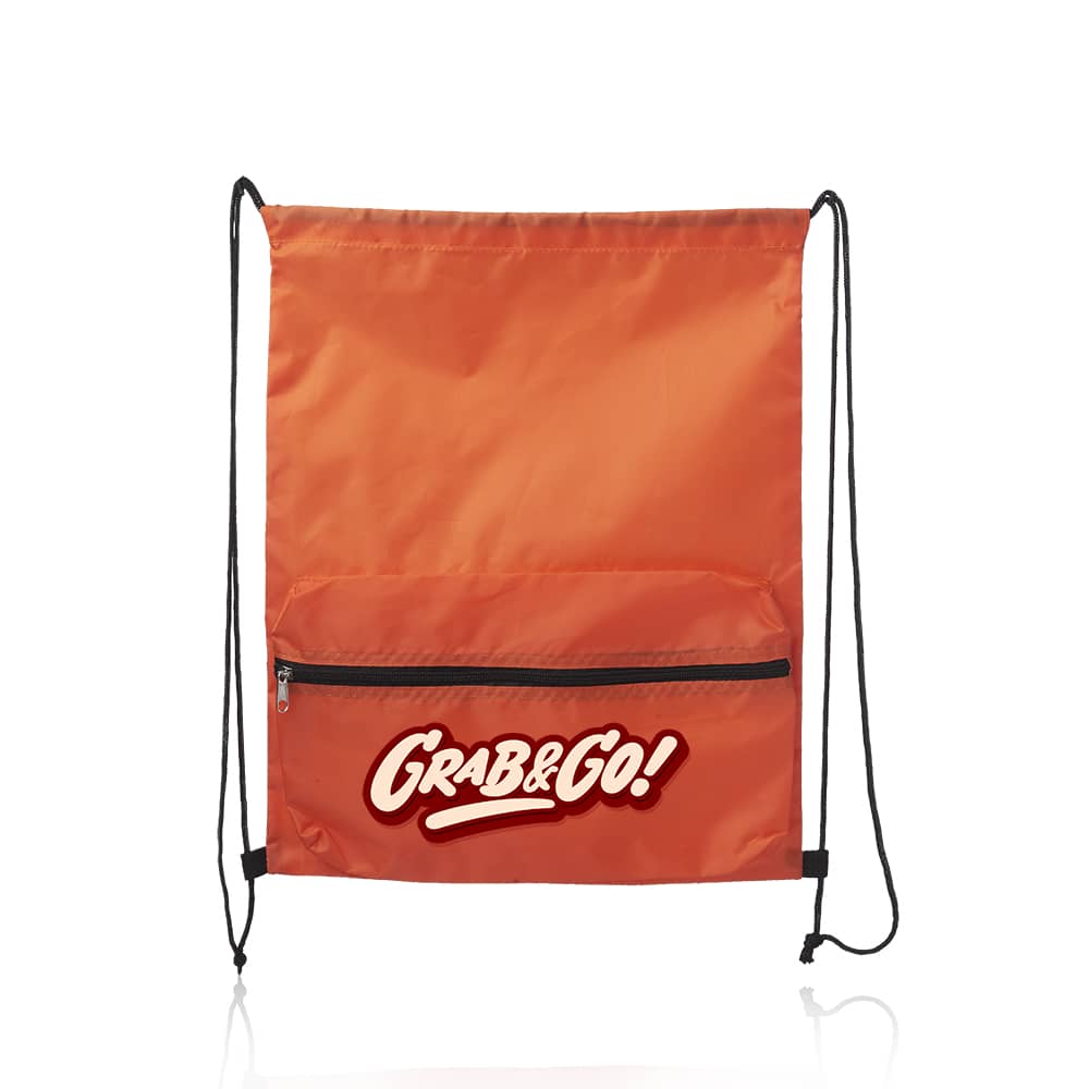 Custom Low as 12 Pieces - Drawstring Augusta Backpack w/Front Pocket 5 Low as 12 Pieces - Drawstring Augusta Backpack w/Front Pocket - Image 5