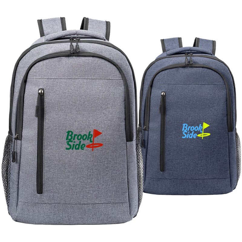 Recycled Heather Business Professional Backpacks with Padded Backing and Organizer
