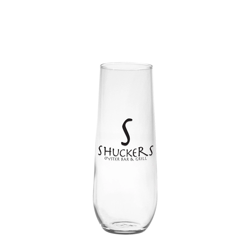 Stylish stemless Custom 8.5 oz Stemless Vina Flute Toasting Glasses