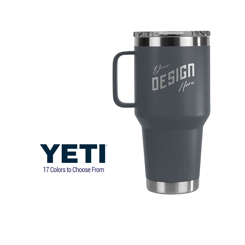 laser engraved stainless steel YETI travel mugs