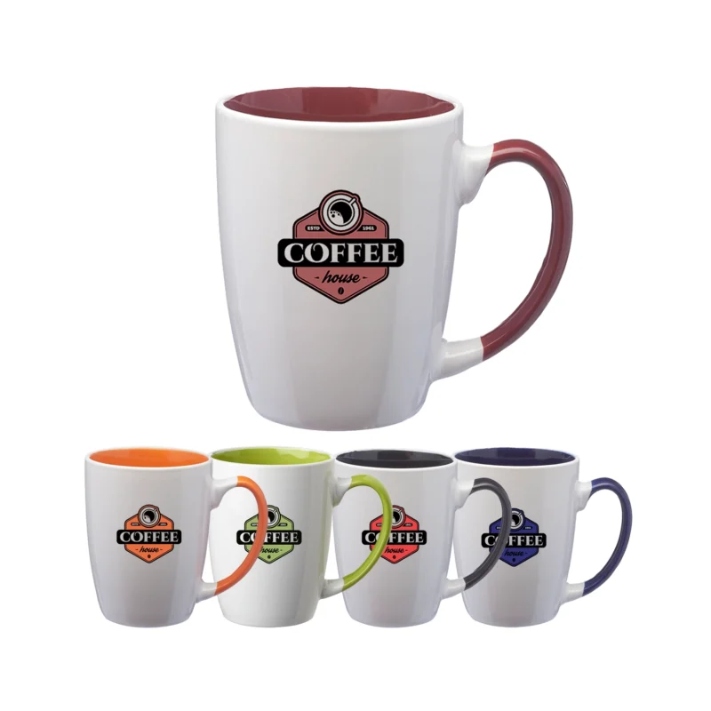 12 oz JAVA Challenger Mug Two Tone - White Out - Vibrant Color In
