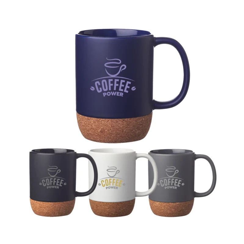 15 oz Matte Mocha Cork Bottom Ceramic Mug